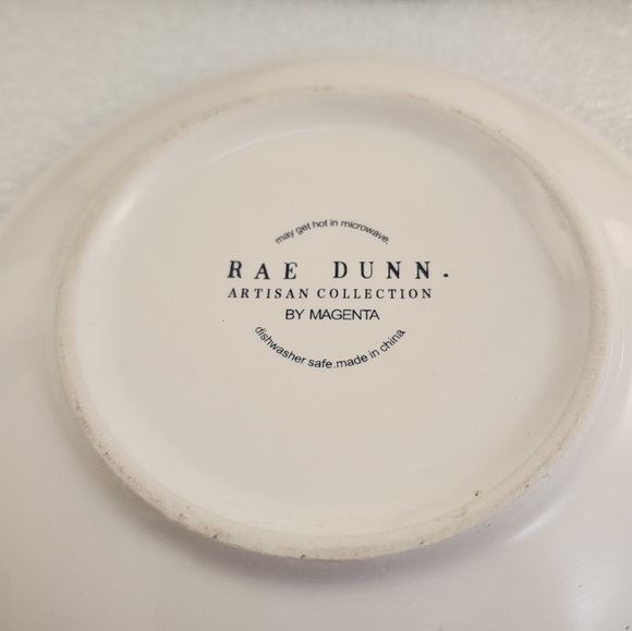Set of 4 Rae Dunn Artisan Collection Rest Relax Porcelain Dessert Plates - Picture 7 of 9